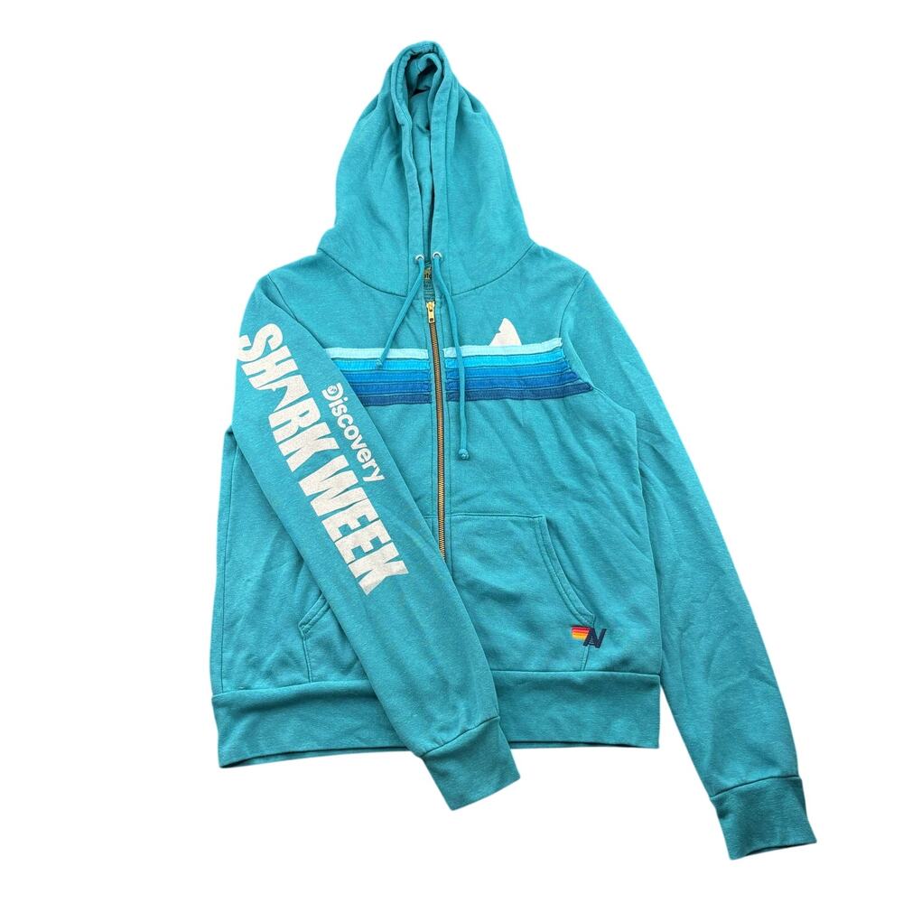 Aviator Nation Shark Week Promo Full Zip Hoodie Medium Very Rare